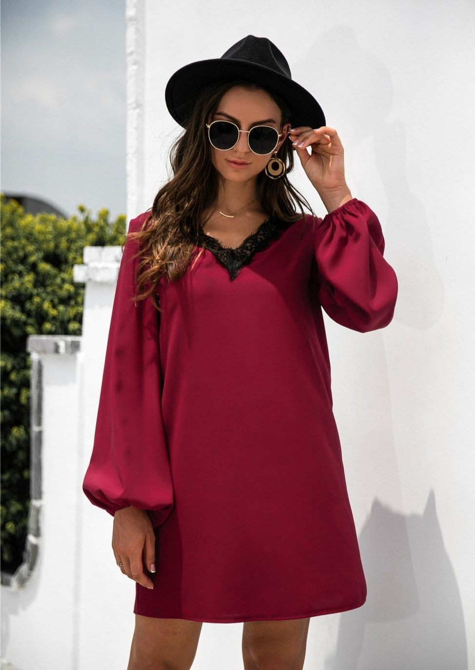 V Neck Trim Dress
