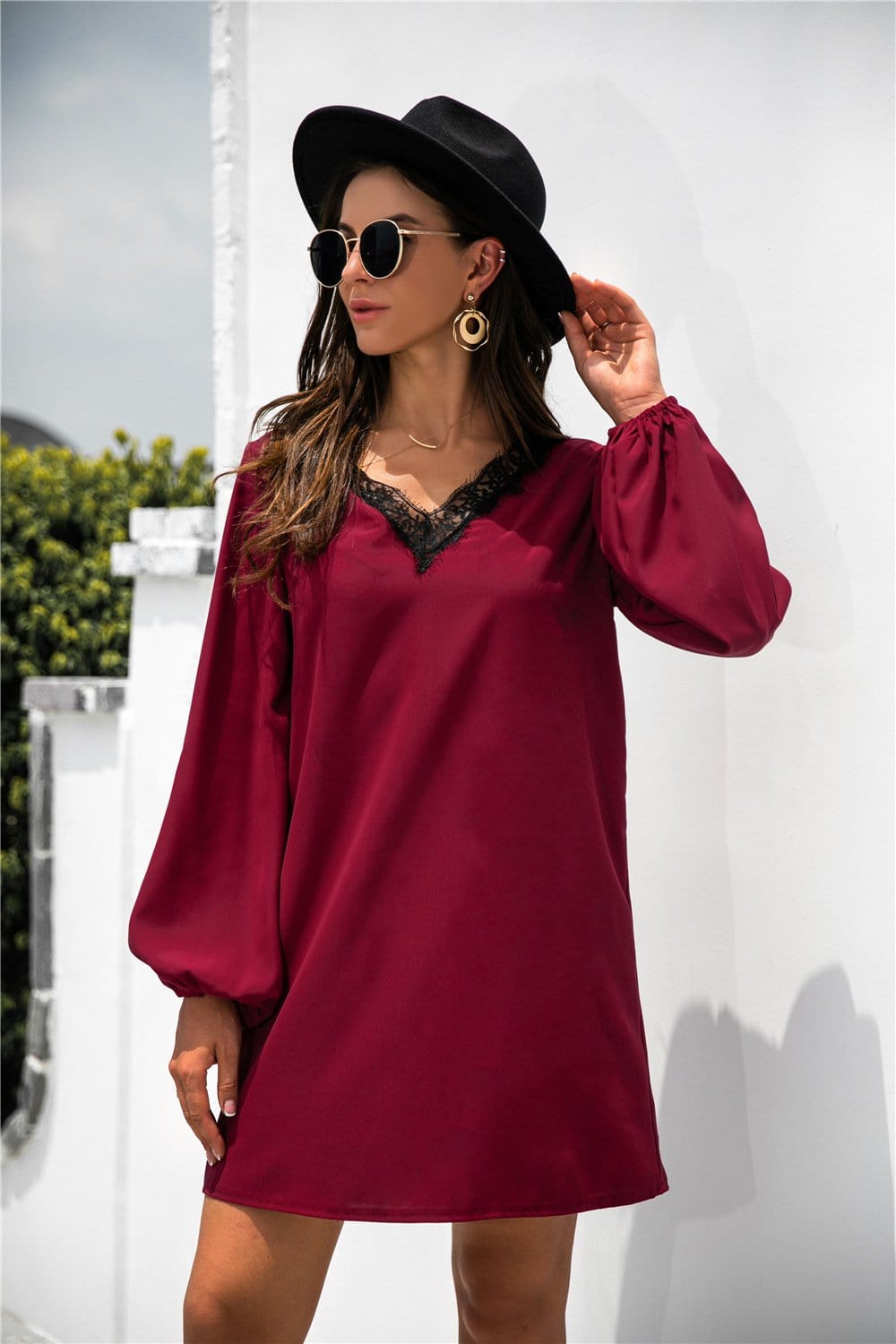 V Neck Trim Dress