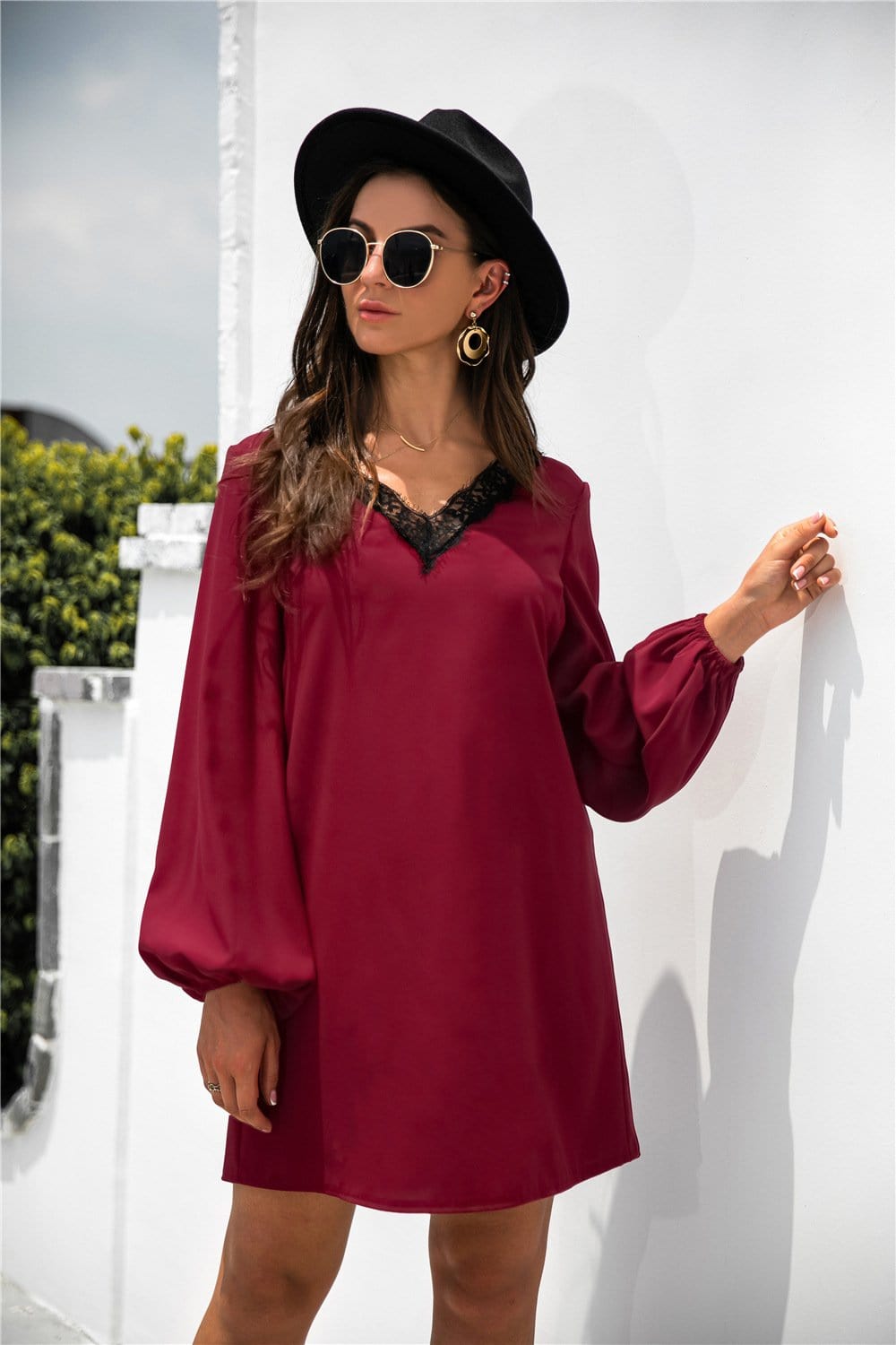 V Neck Trim Dress