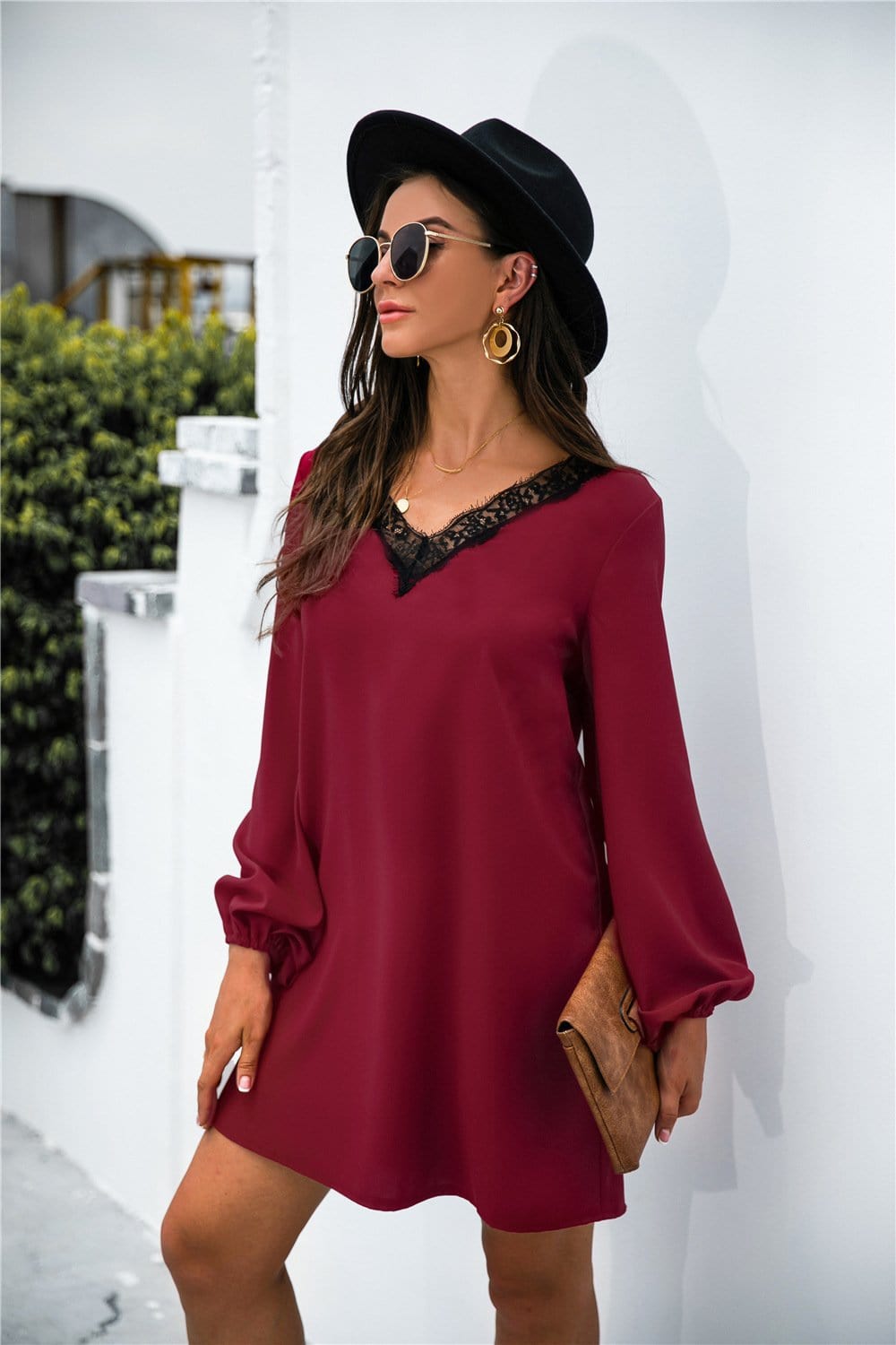 V Neck Trim Dress