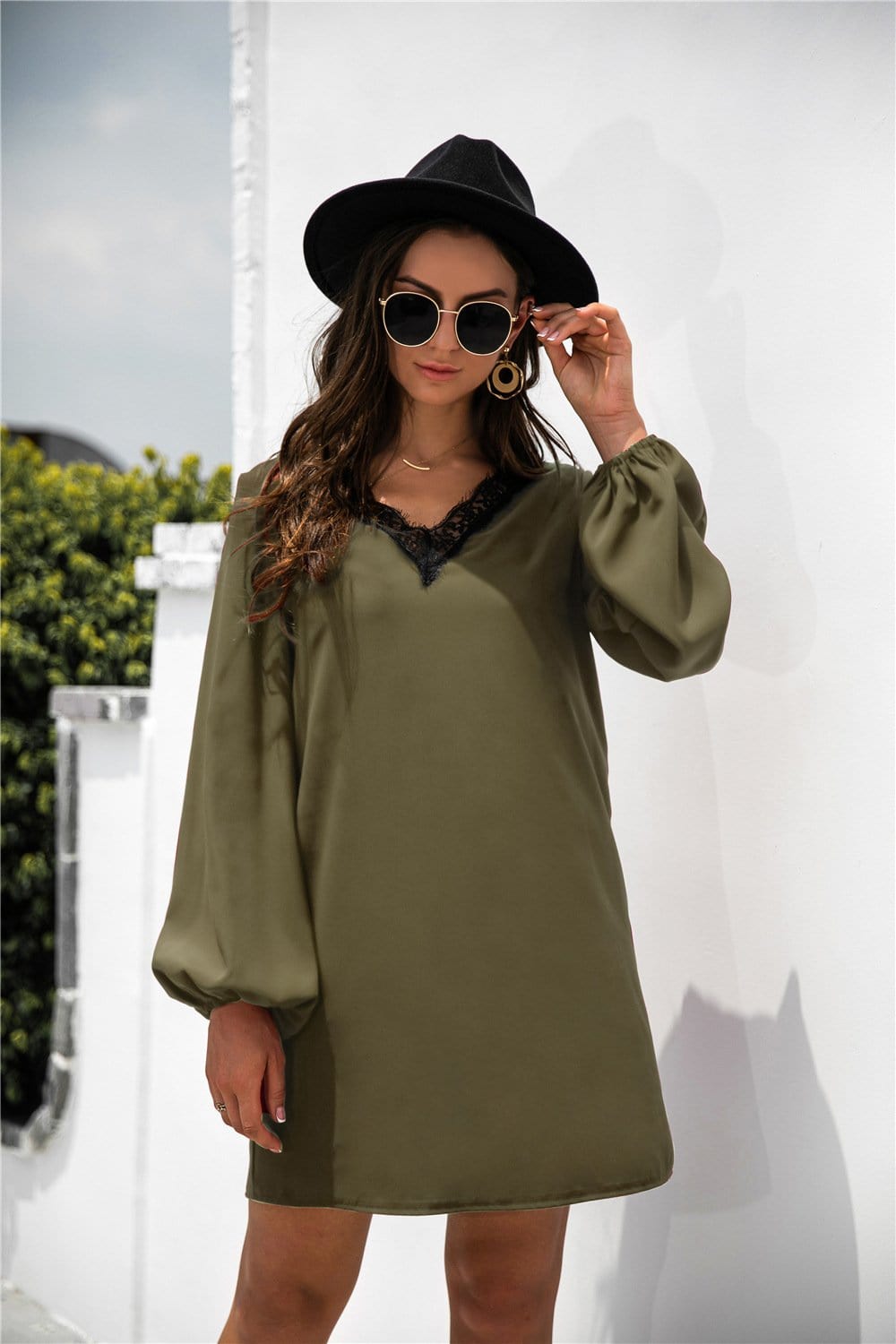 V Neck Trim Dress