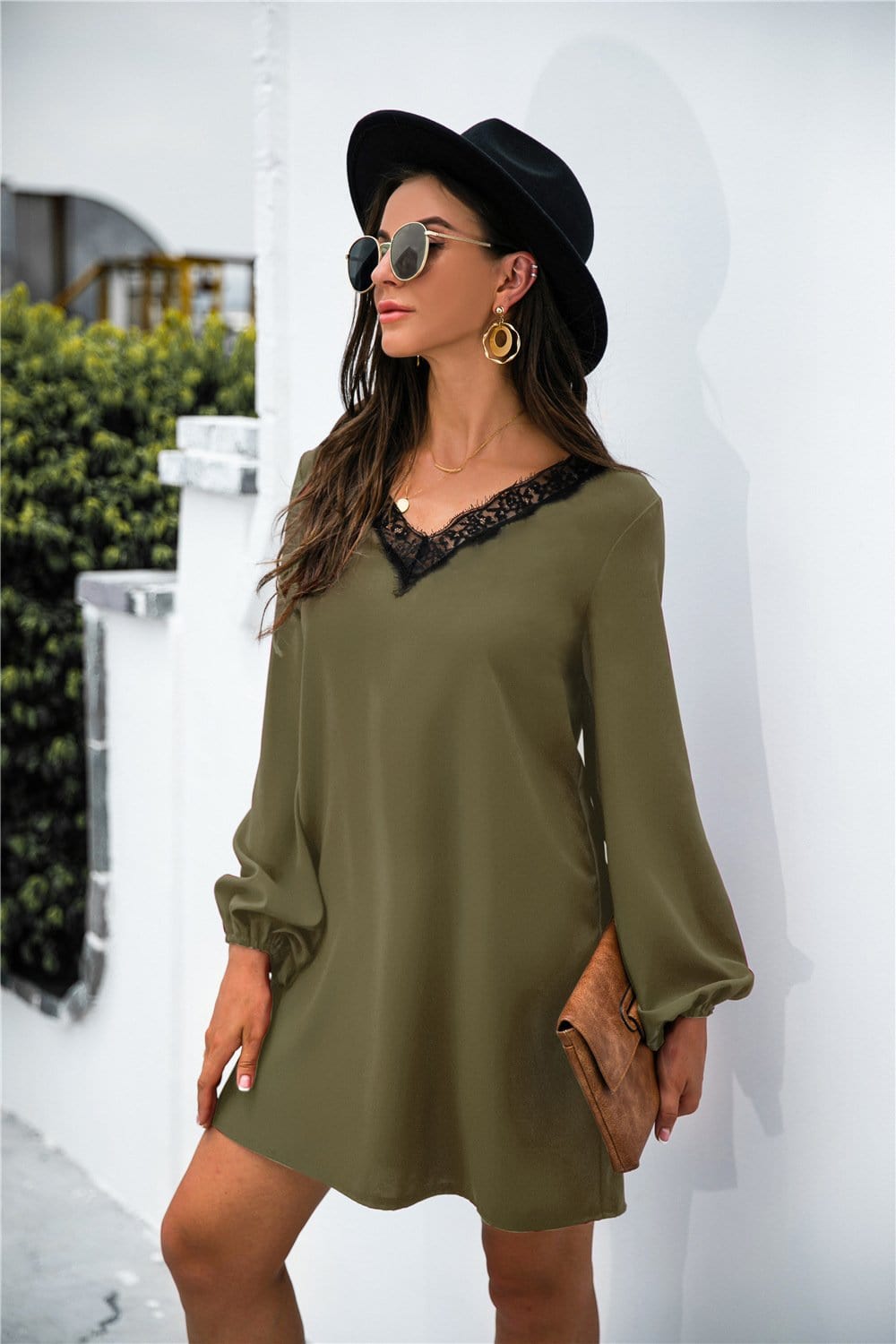 V Neck Trim Dress