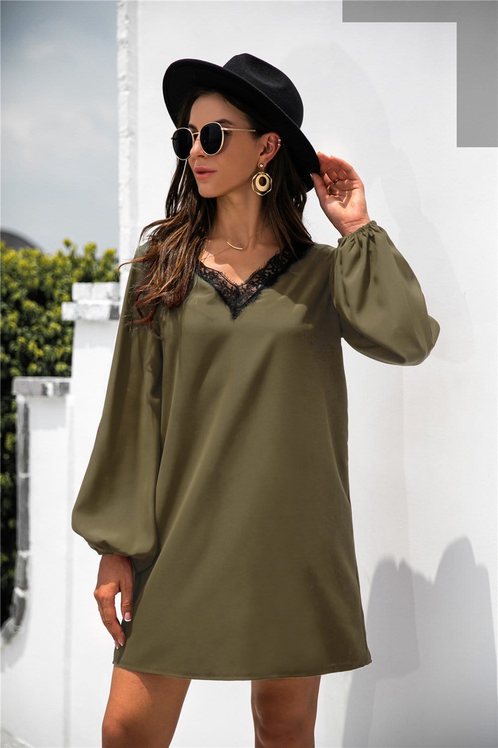 V Neck Trim Dress