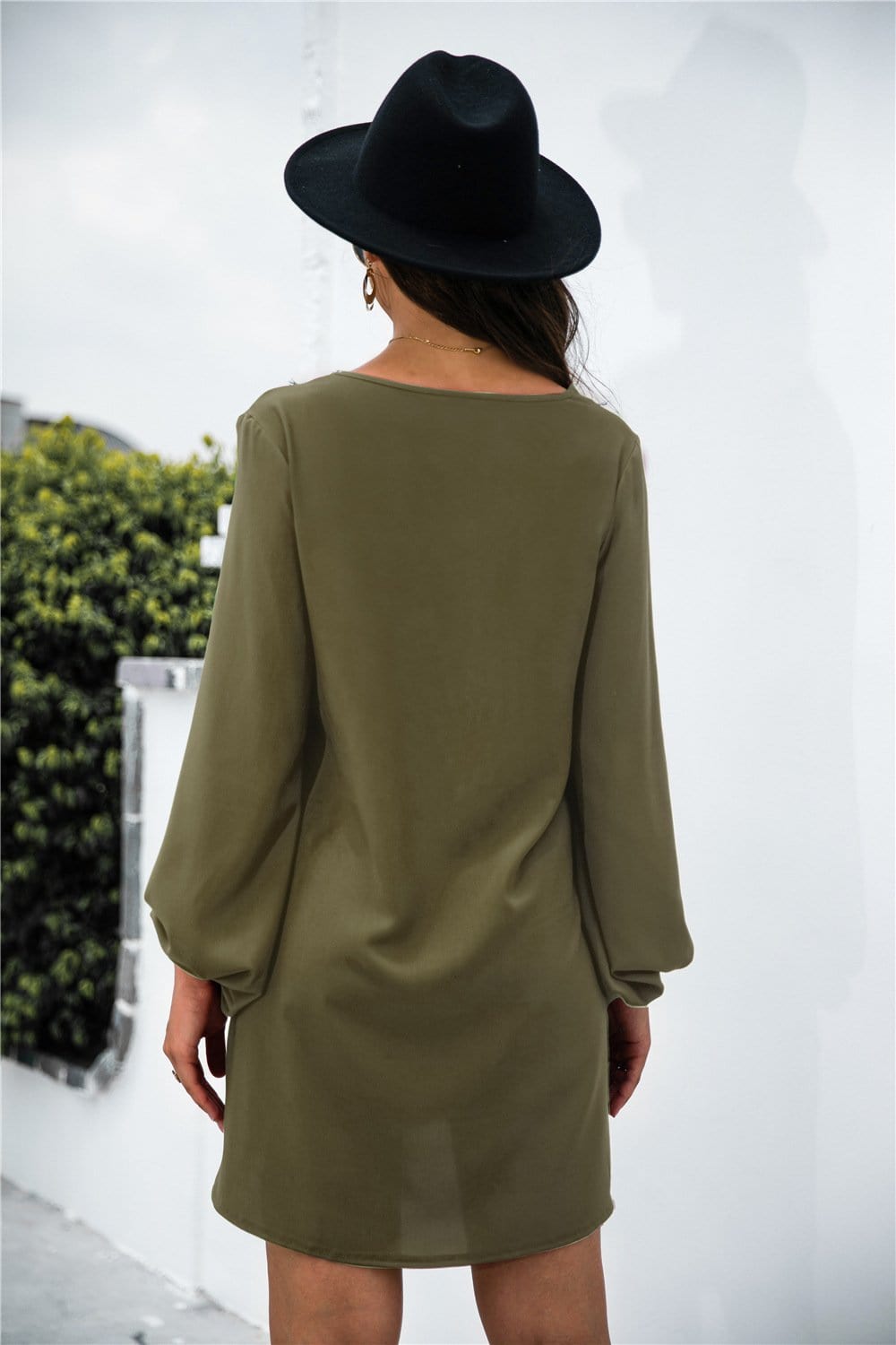 V Neck Trim Dress