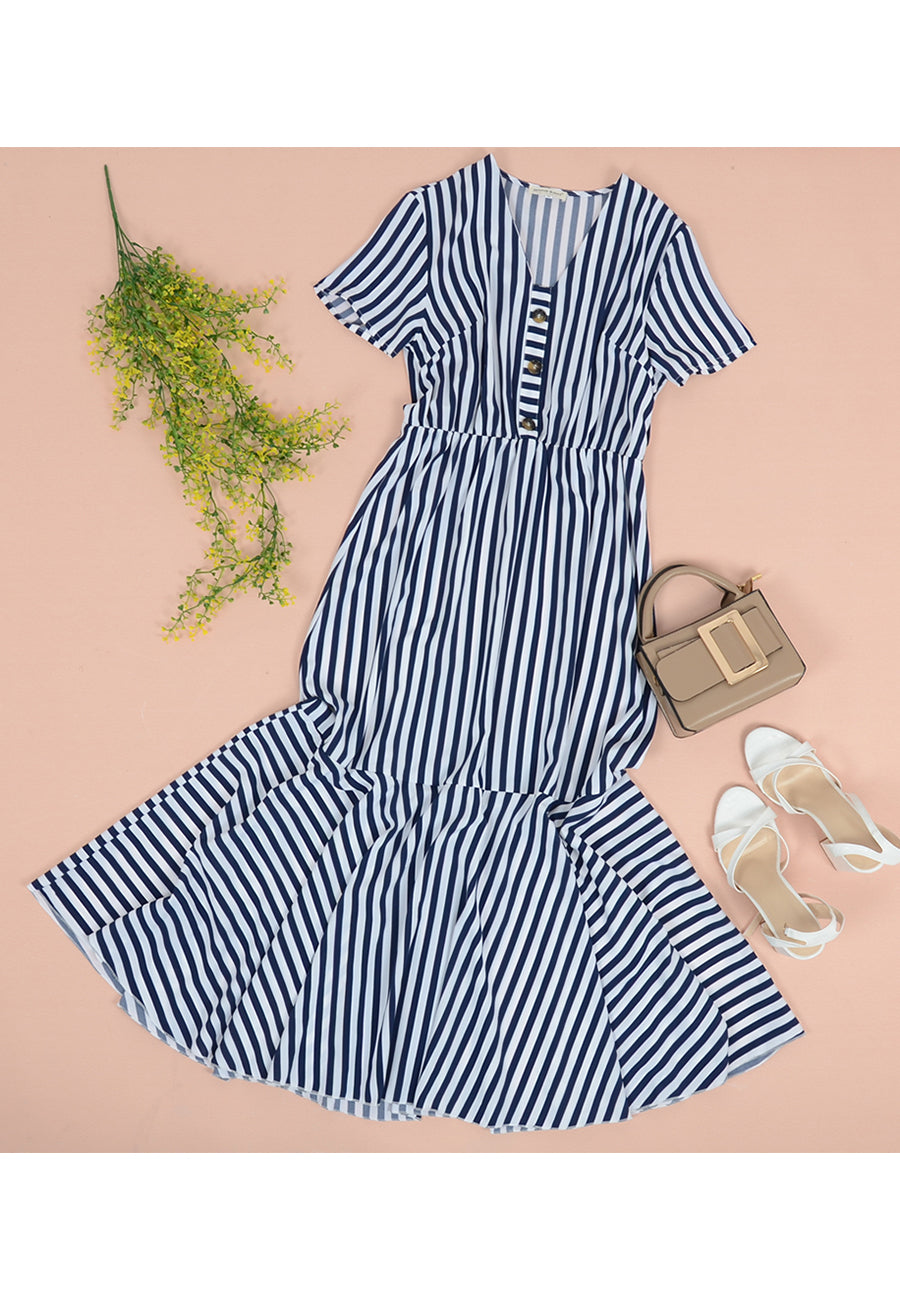 V Neck Print Dress