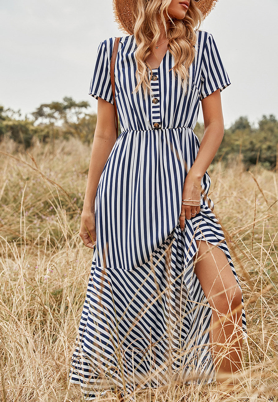 V Neck Print Dress