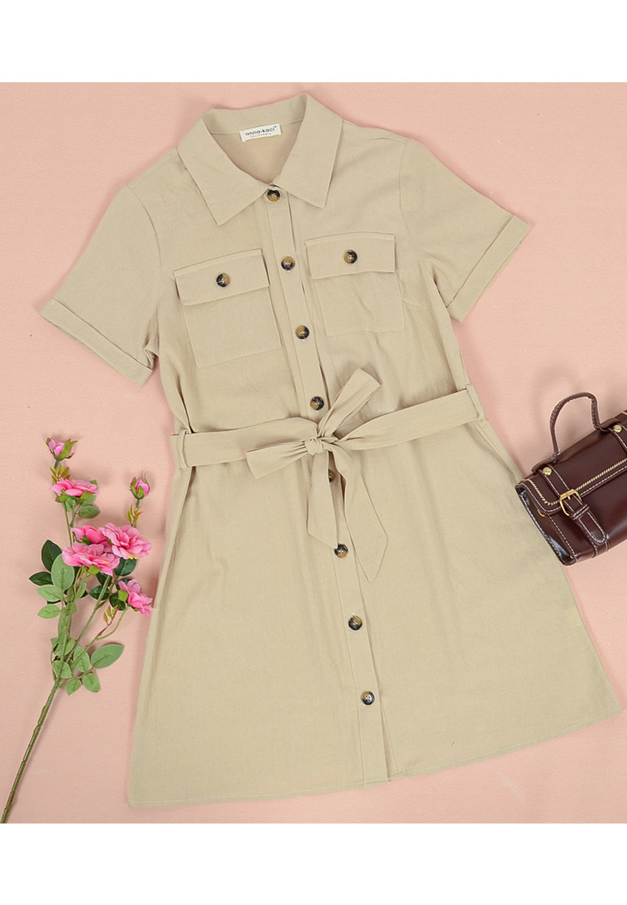 Bold Down Belted Dress
