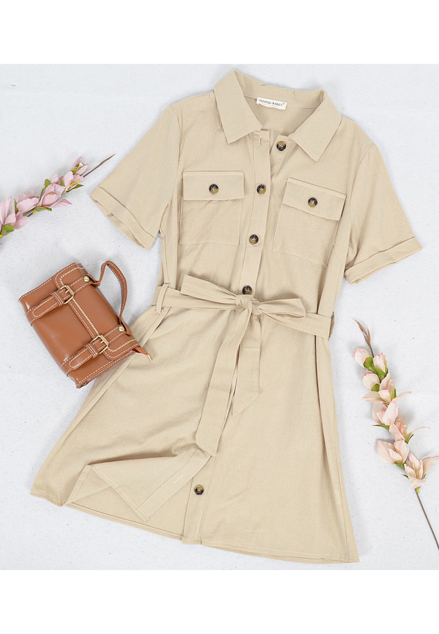 Bold Down Belted Dress
