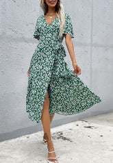 Print Summer Wrap Dress
