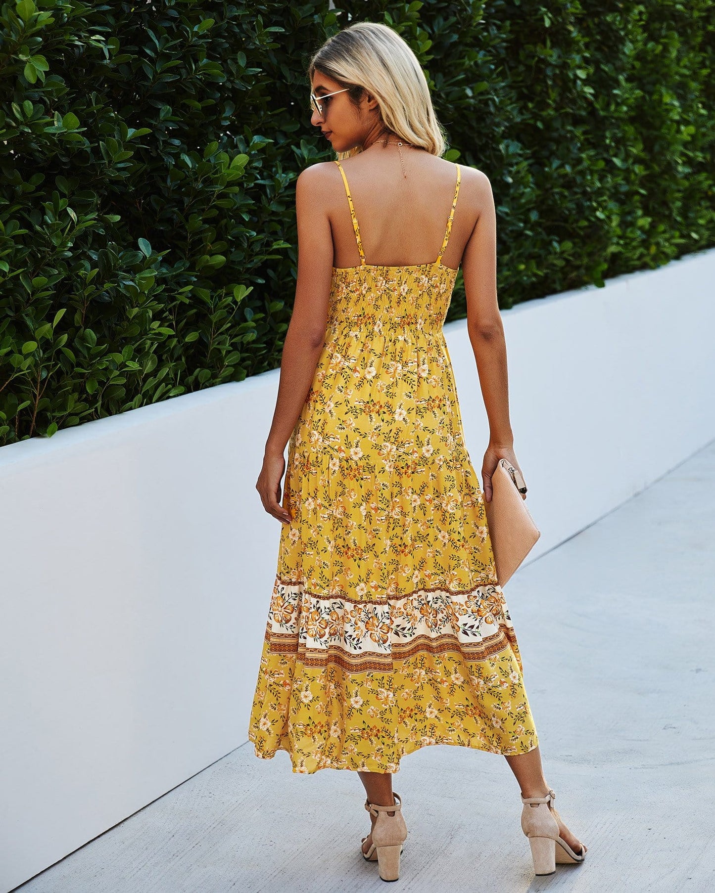 V Floral Maxi Dress