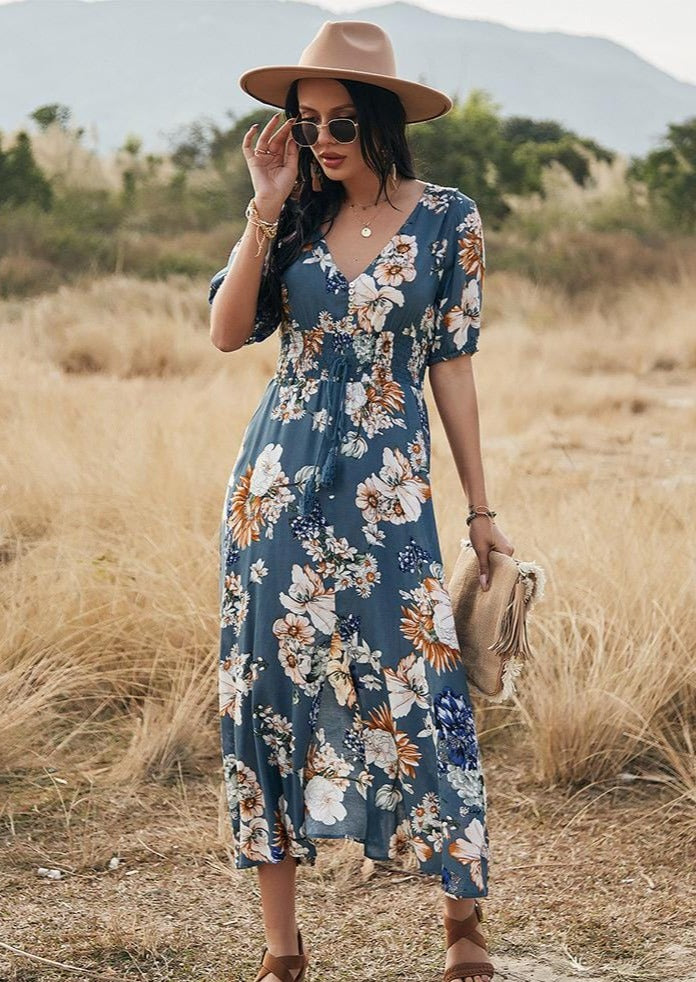 Minimalist Button Print Dress