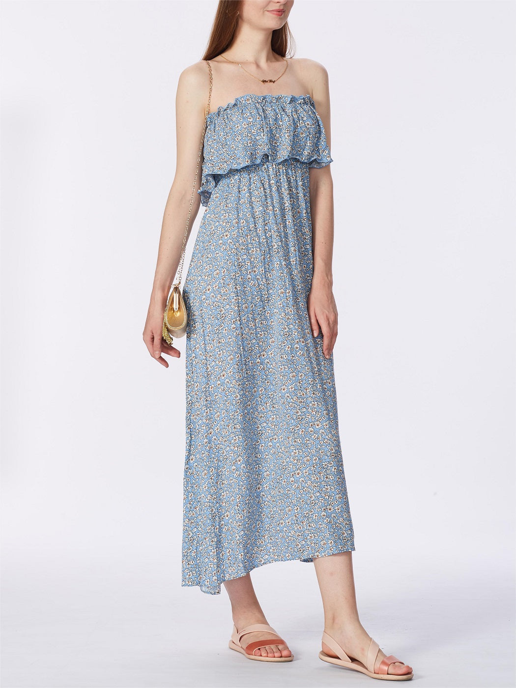 Tube Layered Floral Dress