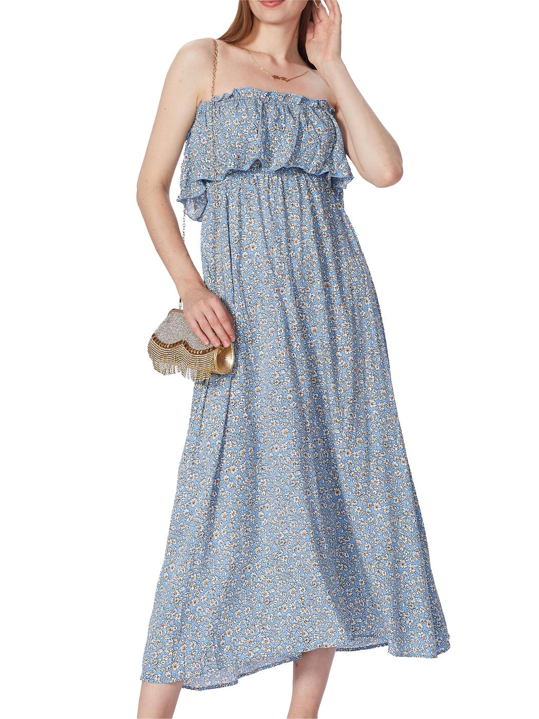 Tube Layered Floral Dress