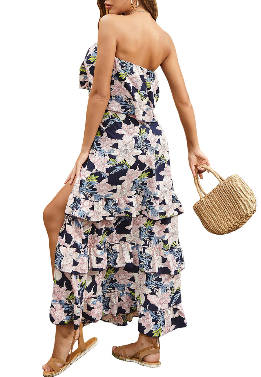 Tube Layered Floral Dress