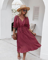 Crochet Puff Sleeve Dress