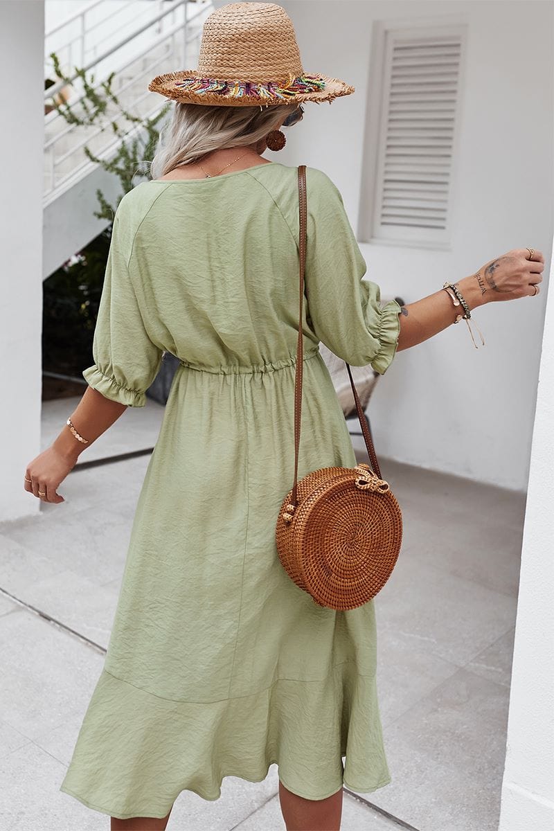 Crochet Puff Sleeve Dress
