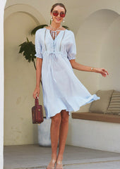 Crochet Puff Sleeve Dress