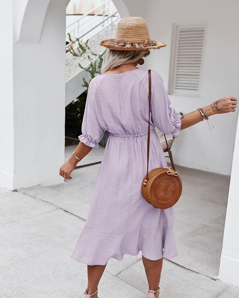 Crochet Puff Sleeve Dress