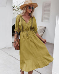 Crochet Puff Sleeve Dress