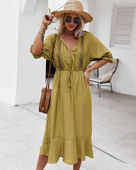 Crochet Puff Sleeve Dress