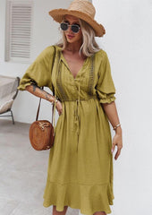 Crochet Puff Sleeve Dress