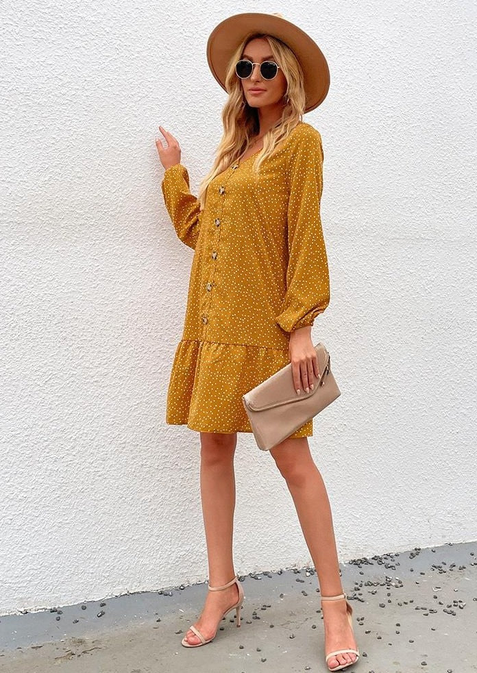 Polka Dot Button Dress