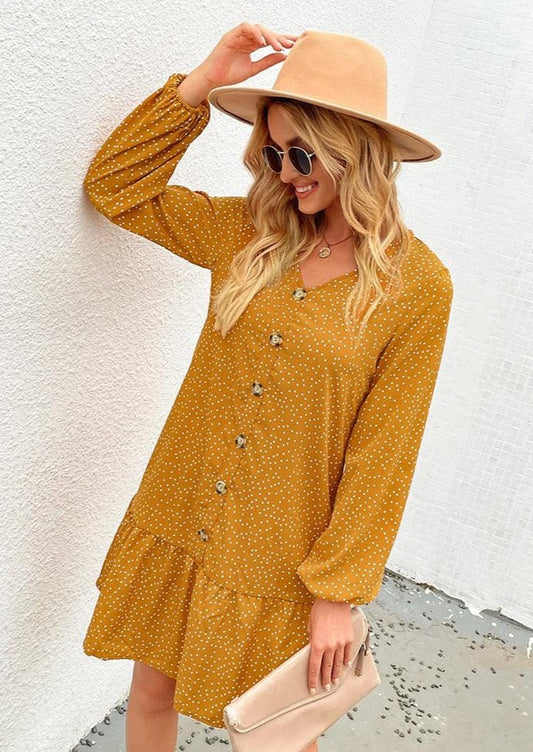 Polka Dot Button Dress