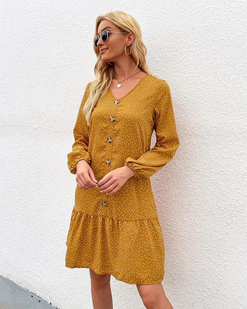 Polka Dot Button Dress