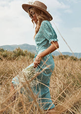 Printed Side Button Dress