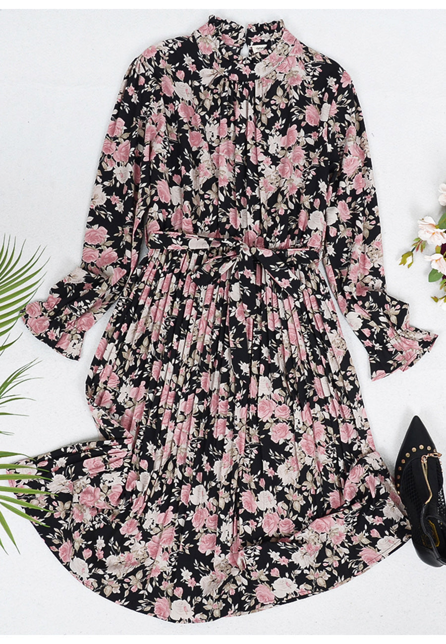 Tie Waist Floral Dress
