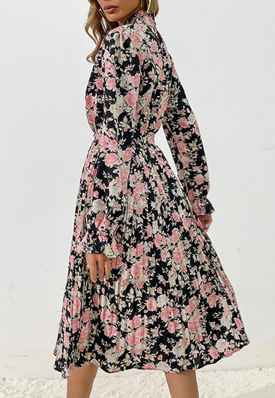 Tie Waist Floral Dress