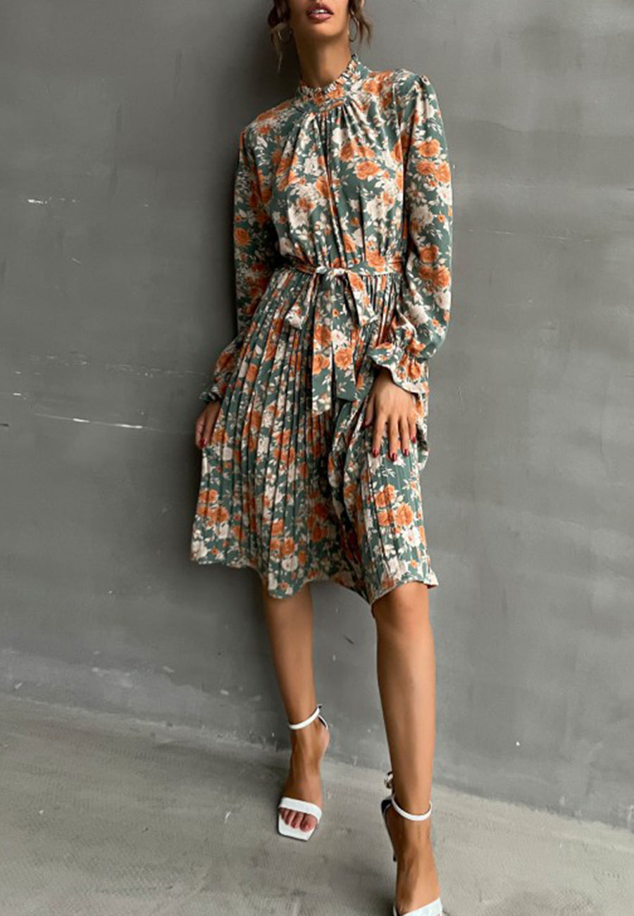 Tie Waist Floral Dress