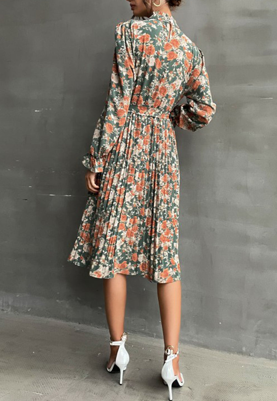 Tie Waist Floral Dress