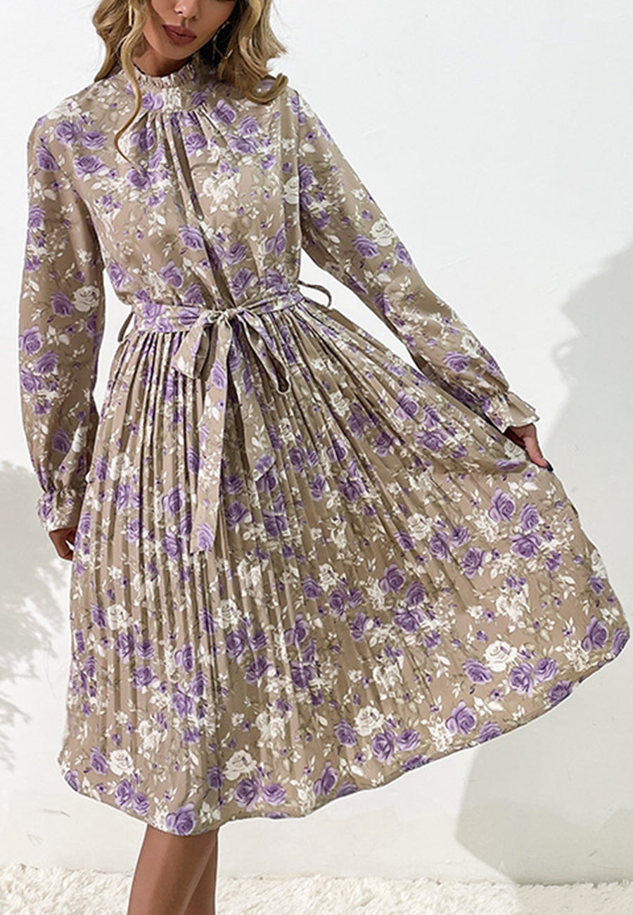 Tie Waist Floral Dress