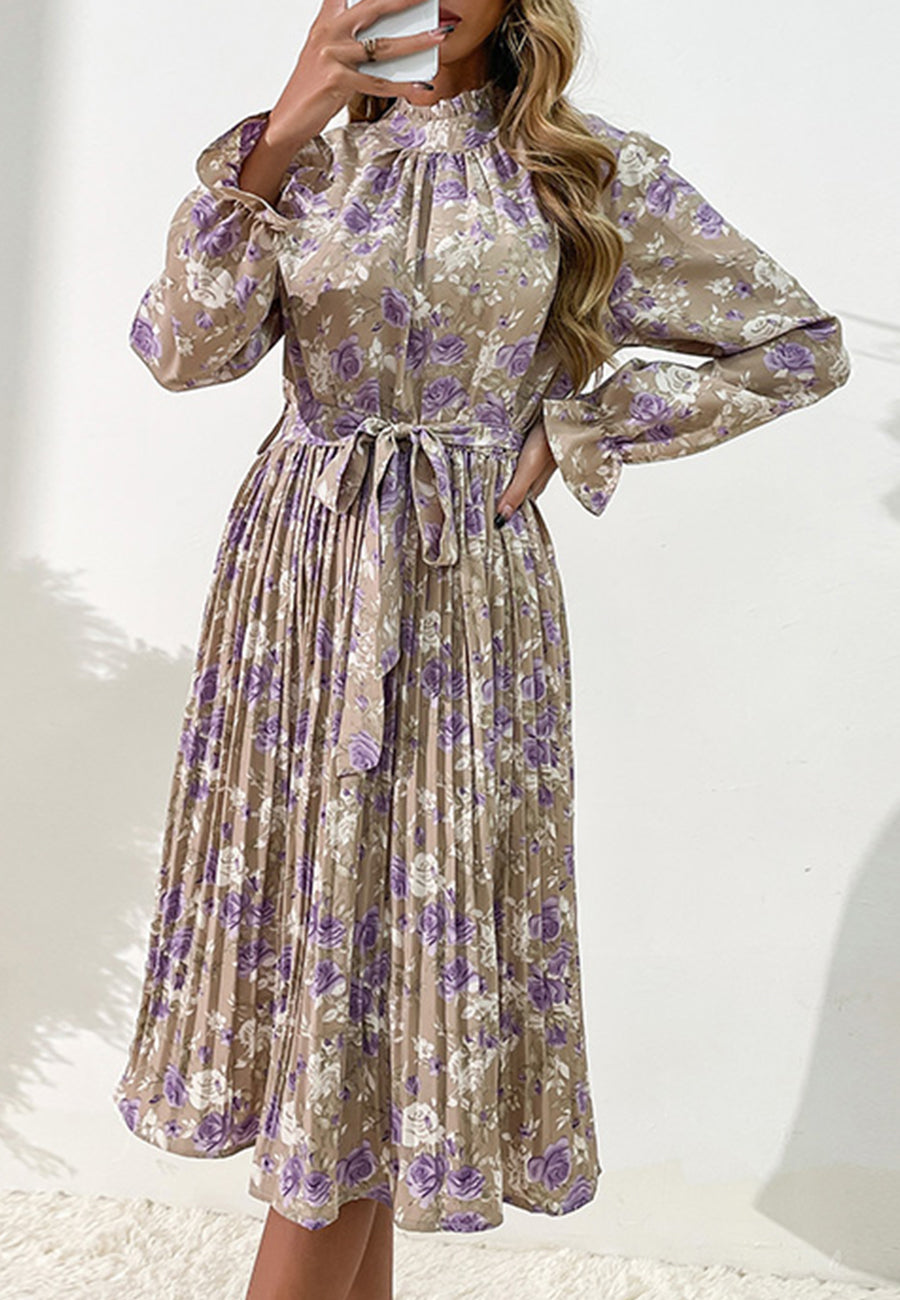 Tie Waist Floral Dress