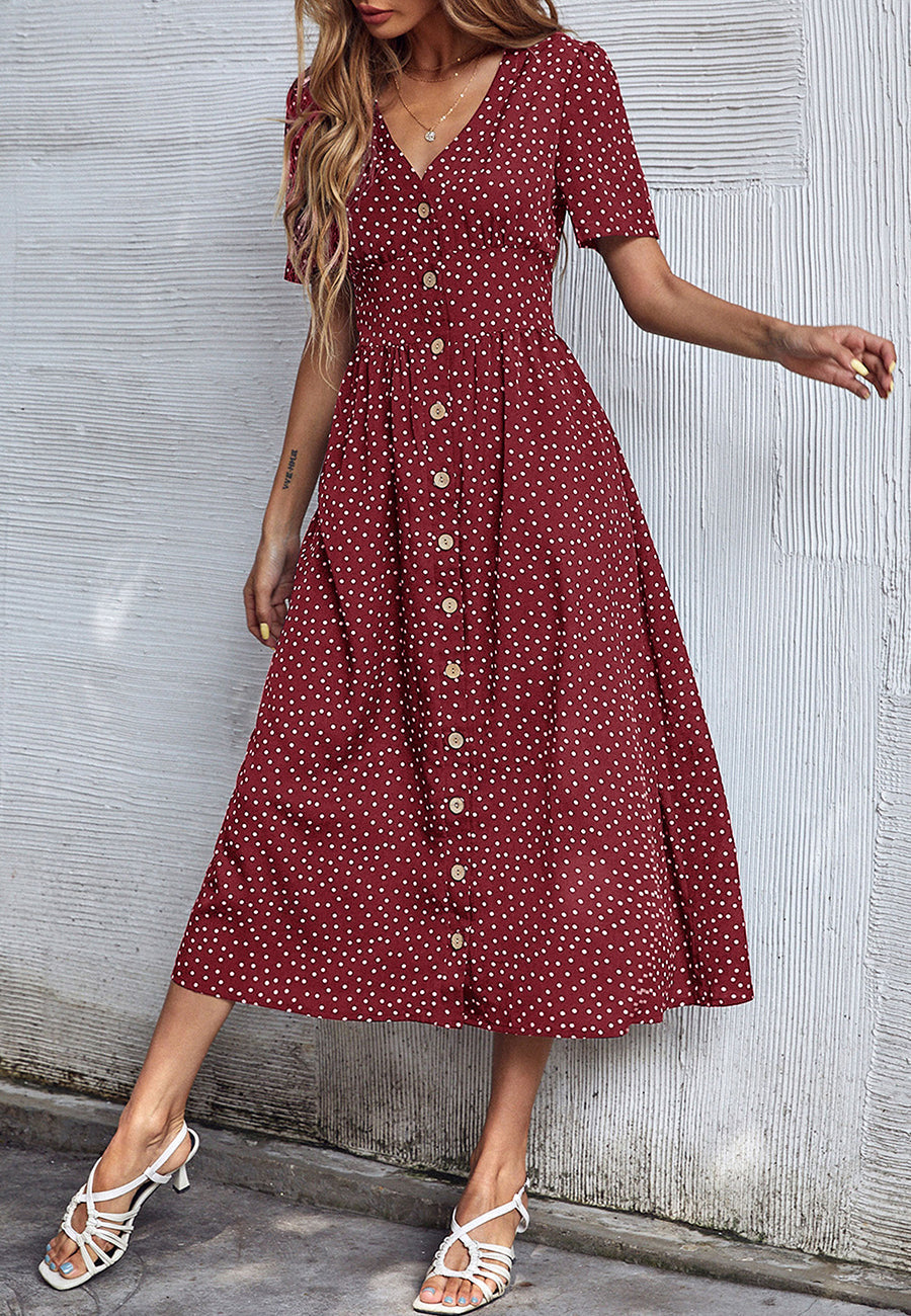 Polka Dot Casual Dress