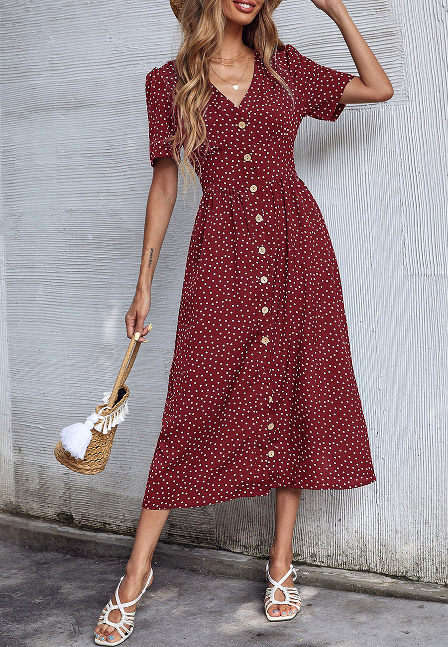 Polka Dot Casual Dress