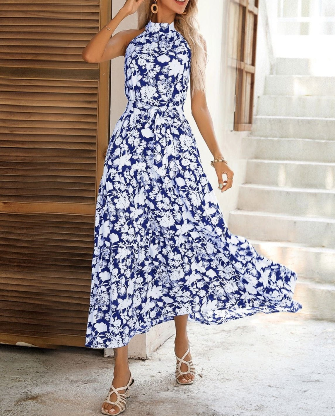 Neck Tiered Summer Dress