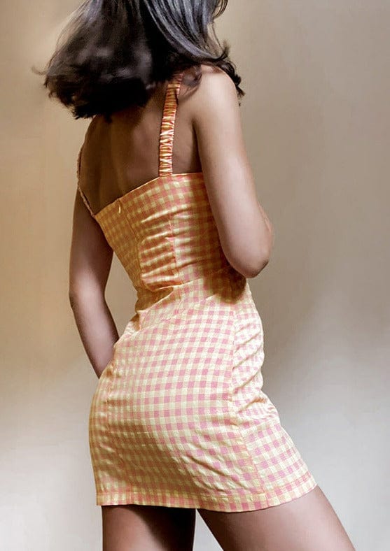 Gingham Square Short Dress