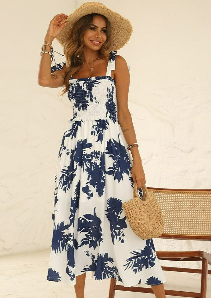 Print Tie Strap Dress