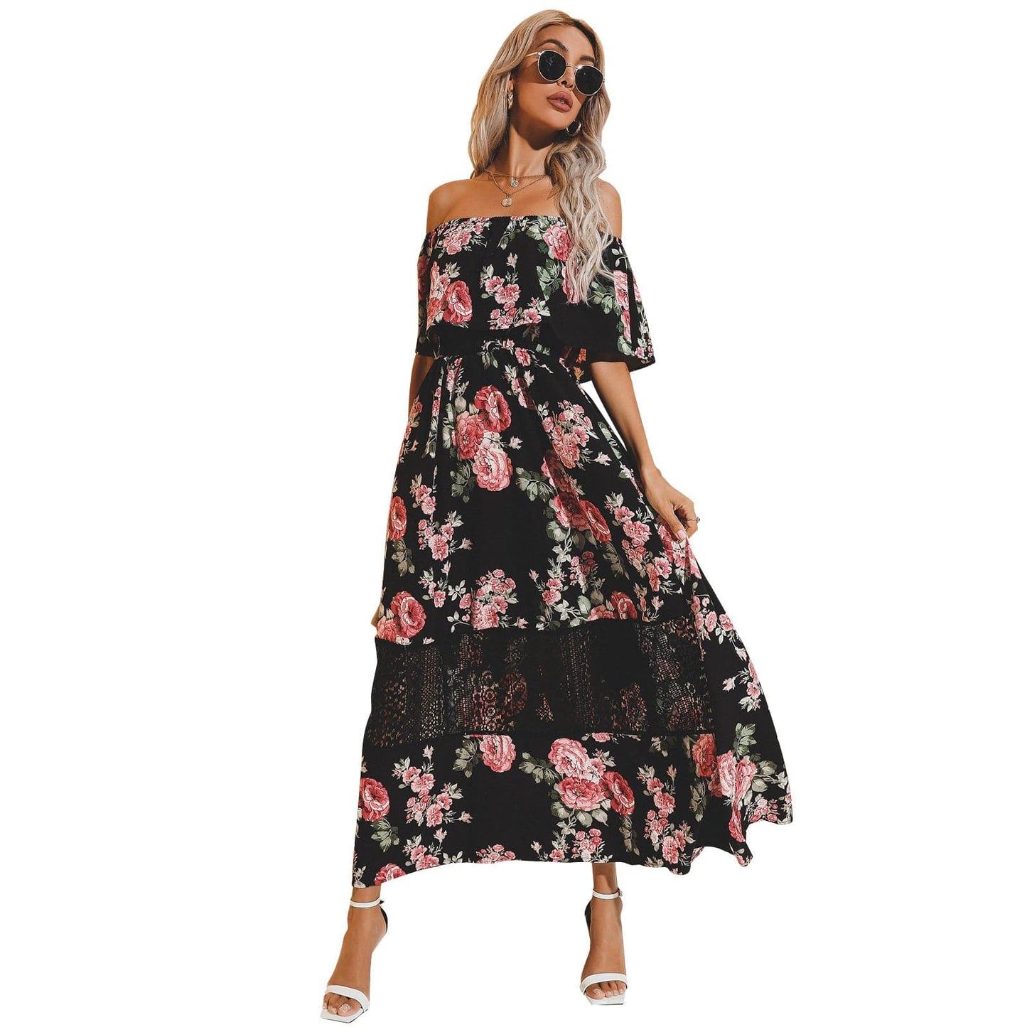 Mesh Lace Detail Dress