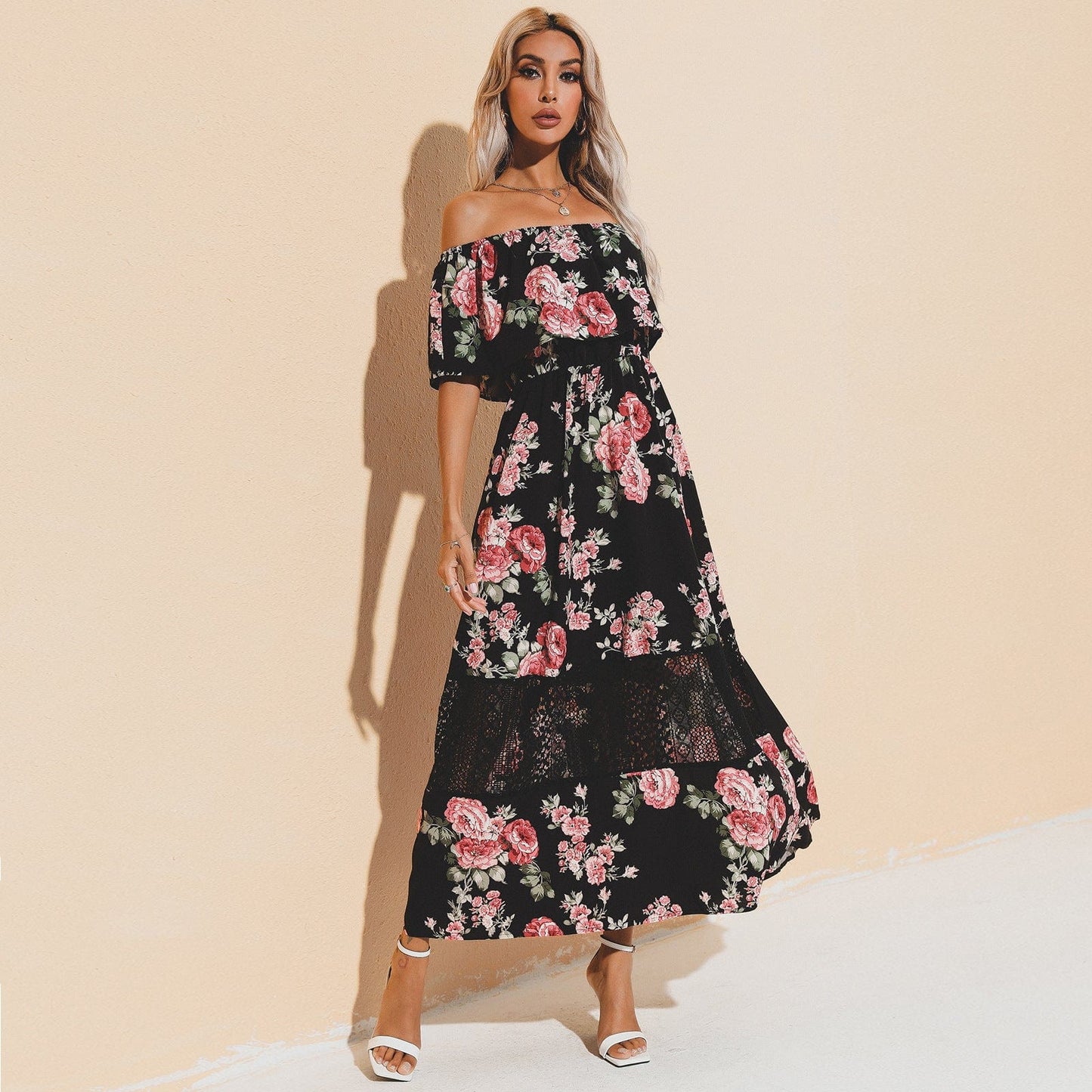 Mesh Lace Detail Dress