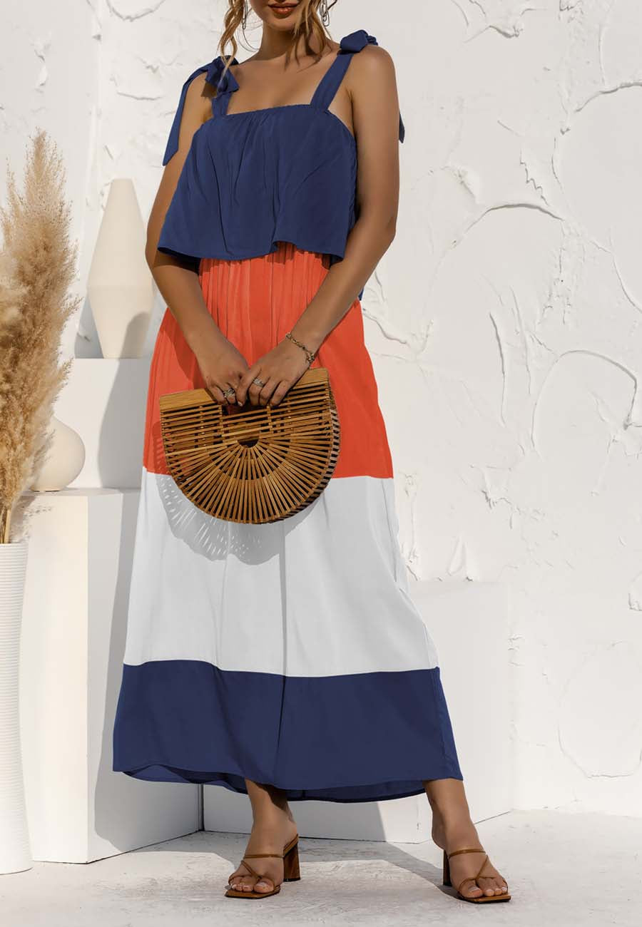 Shoulder Color Block Dress