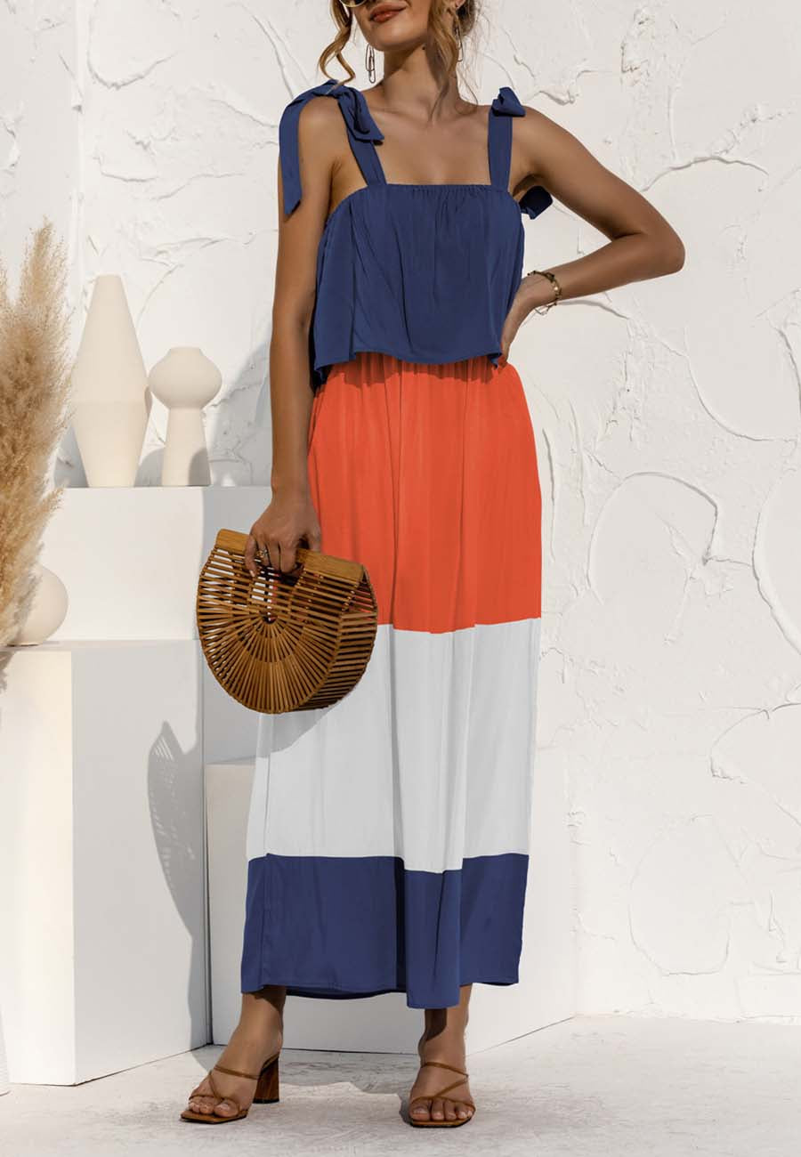 Shoulder Color Block Dress