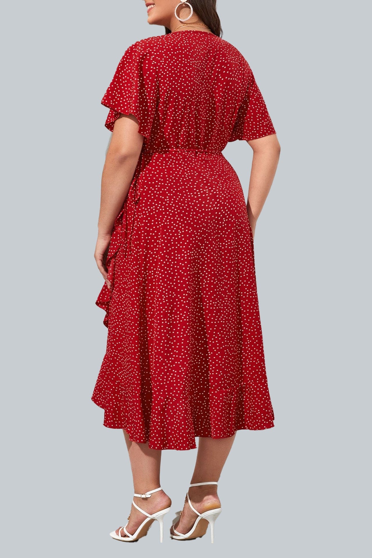 Plus Polka Dot Ruffle Dress