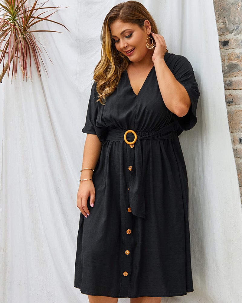 Plus Contrast Down Skirt Dress