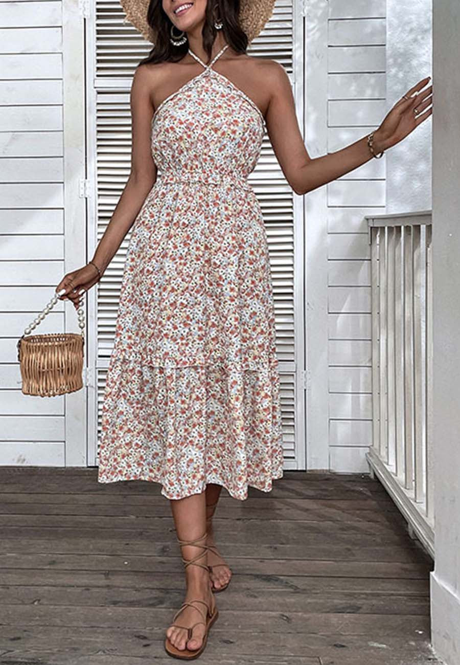 Smocked Waist Floral Dress