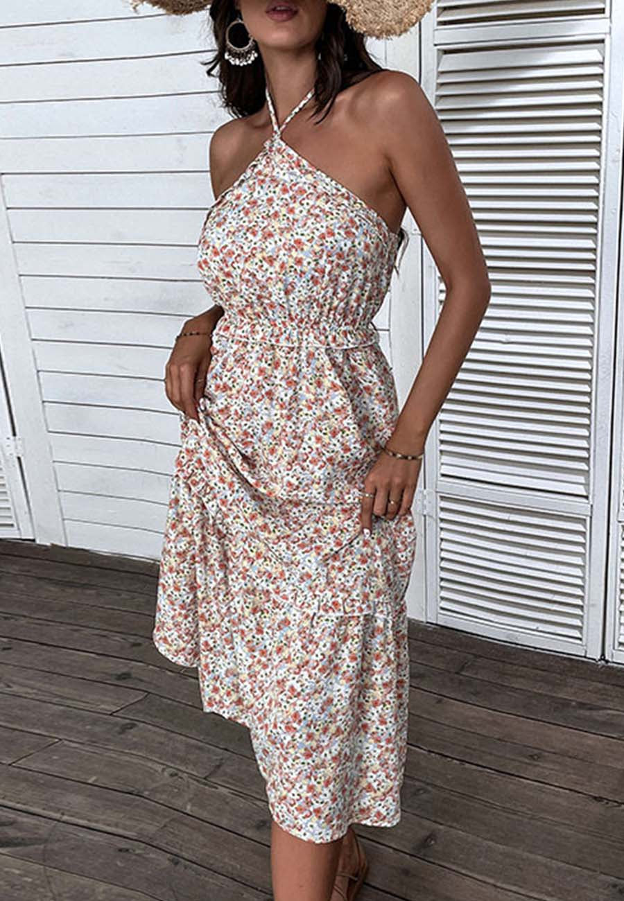 Smocked Waist Floral Dress
