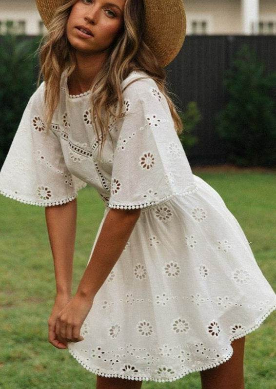 Flutter Sleeve Boho Dress
