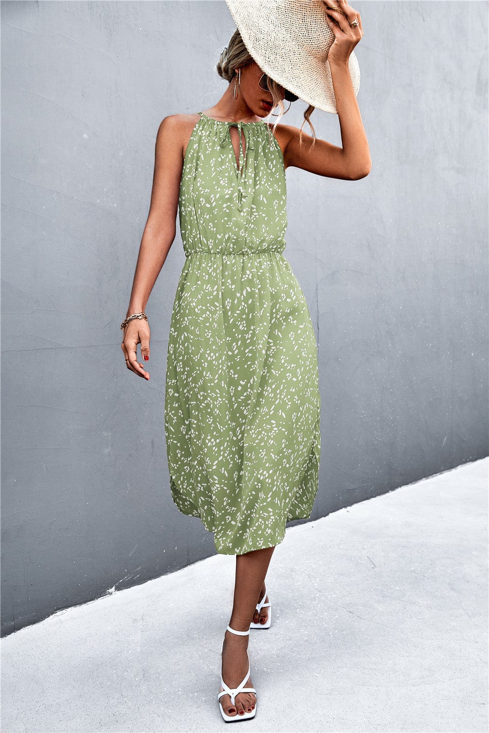 Tie Neck Spring Dress